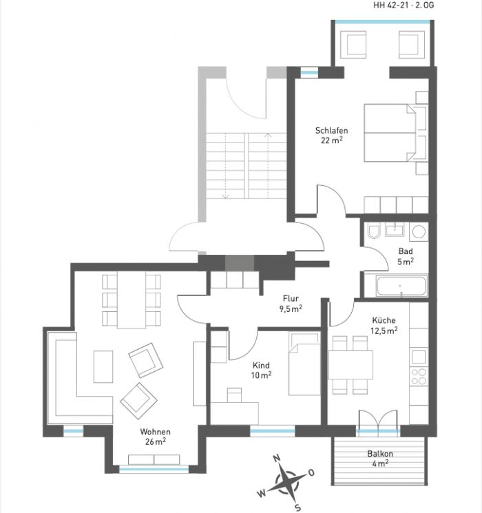 4 Zimmer • ruhige Lage • neues Bad mit Wanne & Dusche • Balkon • Laminat •  • TOP • Mieten