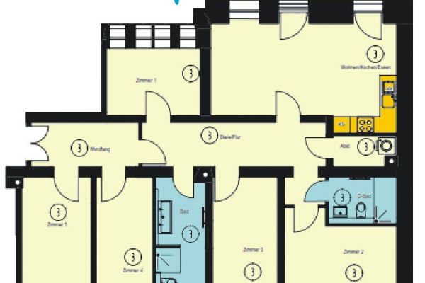 6-Raum Wohnung • Erdgeschoss • groß • Sonnenberg • Erstbezug • Chemnitz • Fußbodenheizung • ruf an !