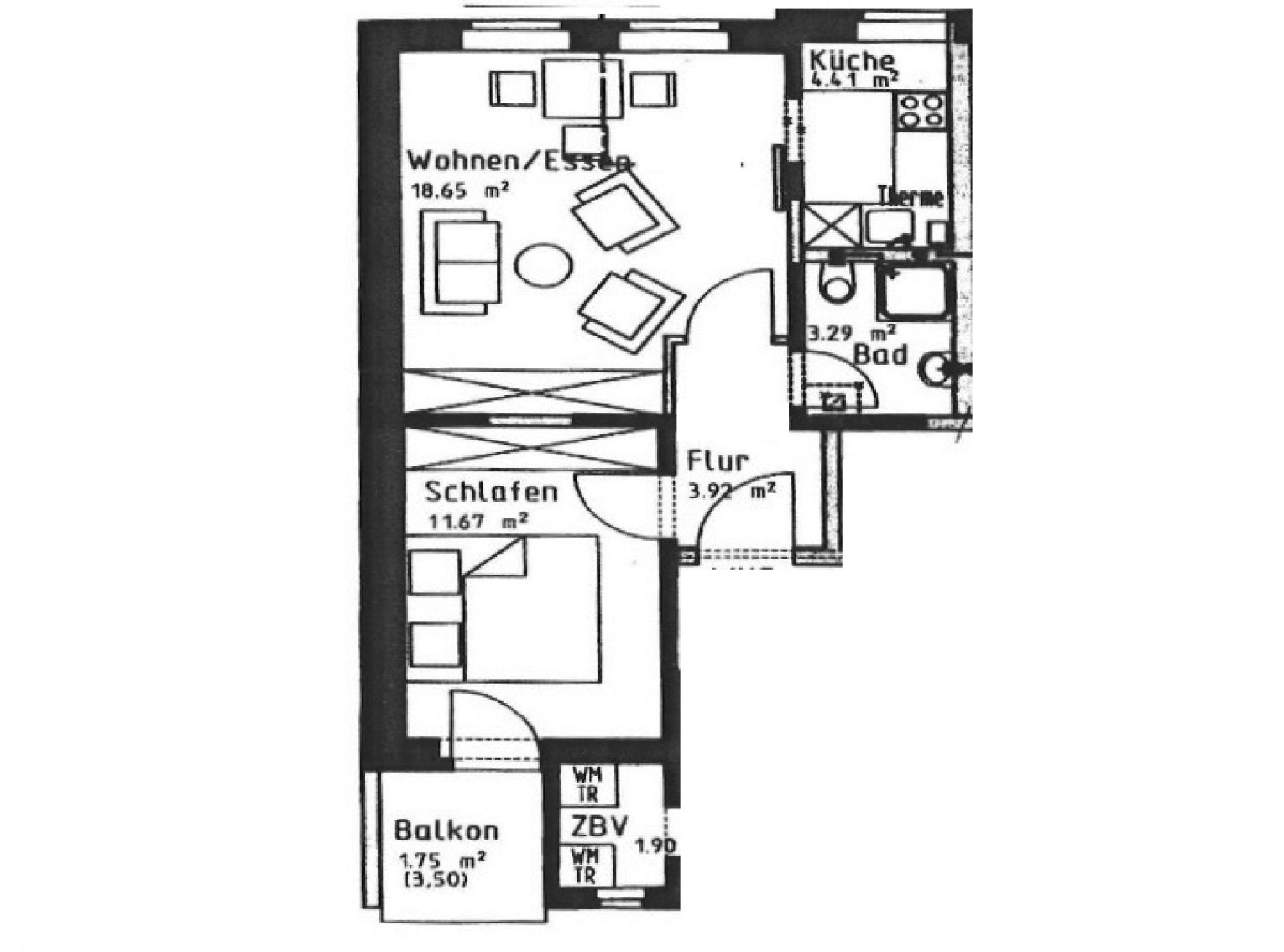 2 Zimmer • kleine Küche • Balkon • innenliegendes Bad mit Wanne • jetzt günstig MIETEN !