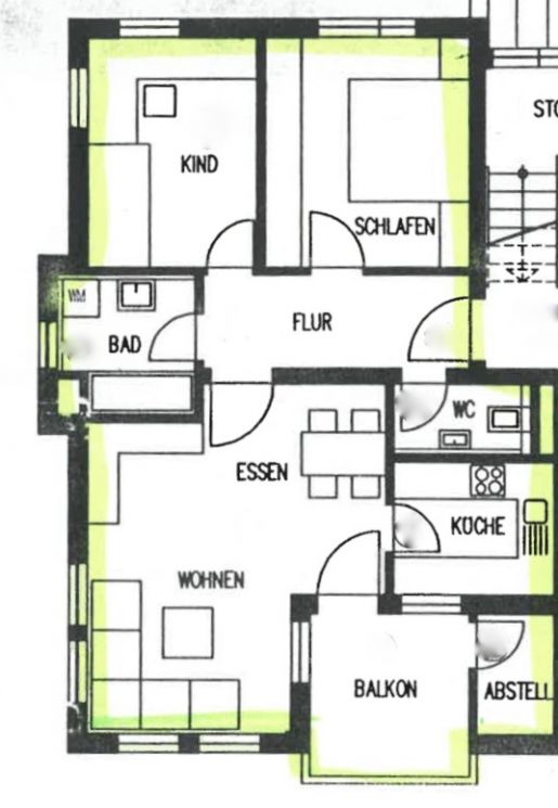 in Grüna • 3-Raum Wohnung • Tageslichtbad • Balkon • ruhig gelegen • Tiefgarage