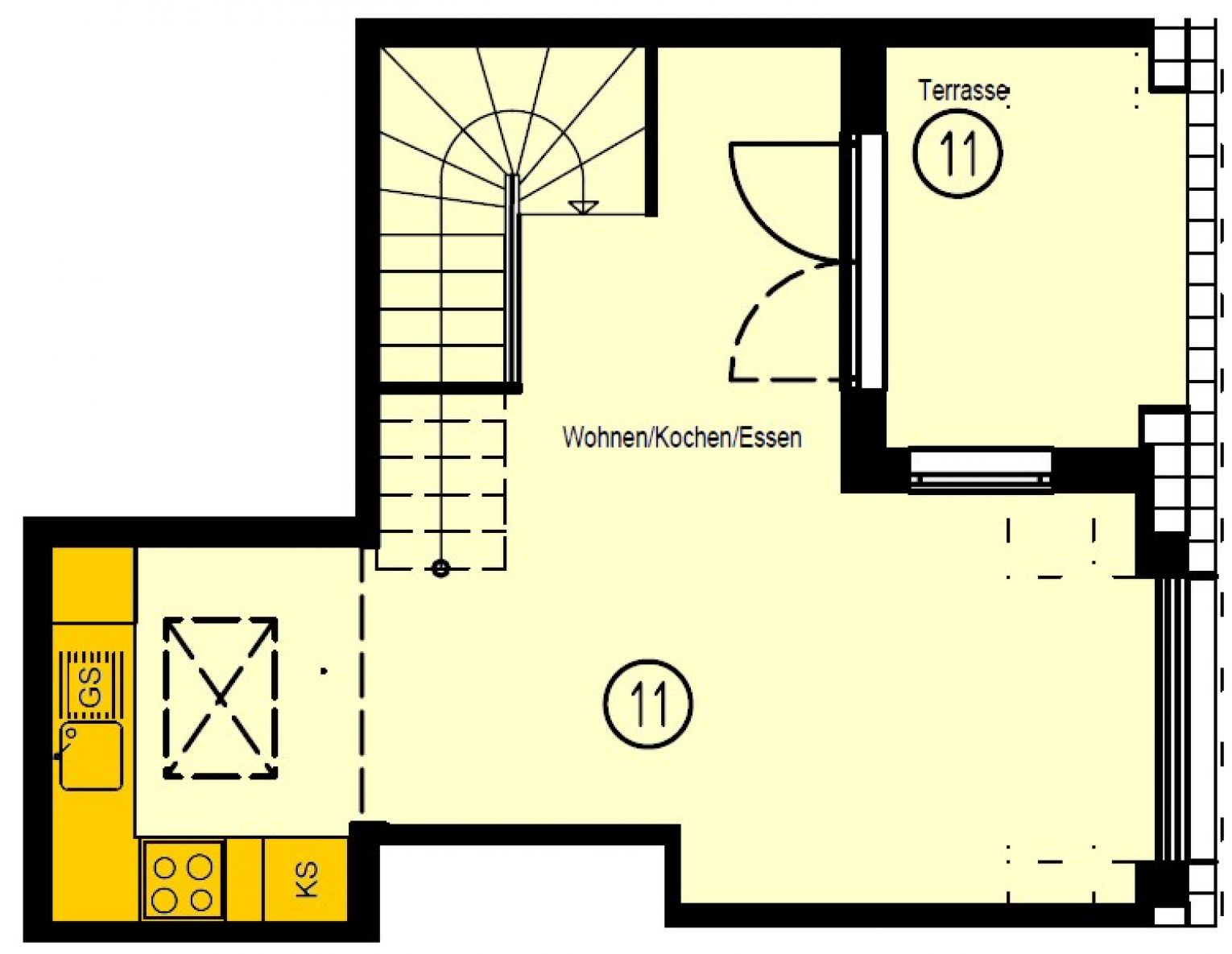 Loggia • Chemnitz • Tageslichtbad • 2-Raum Wohnung • offner Wohn-und Essbereich • zur Miete