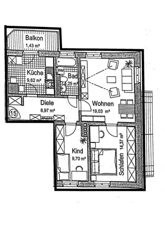 3-Raum • vermietet • Lutherviertel • Balkon • für Kapitalanleger