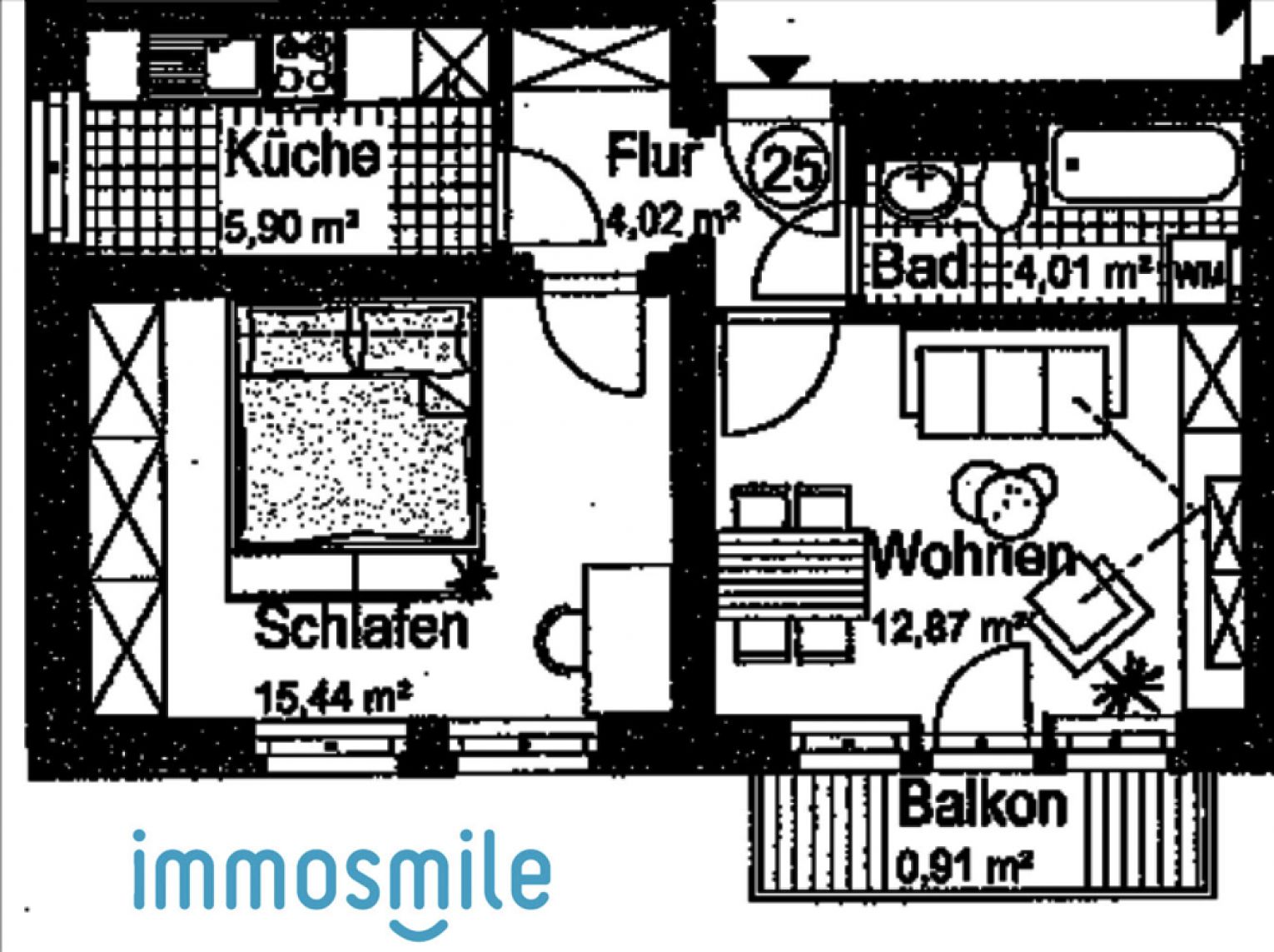 2-Raum • vermietet • Lutherviertel • Balkon • für Kapitalanleger
