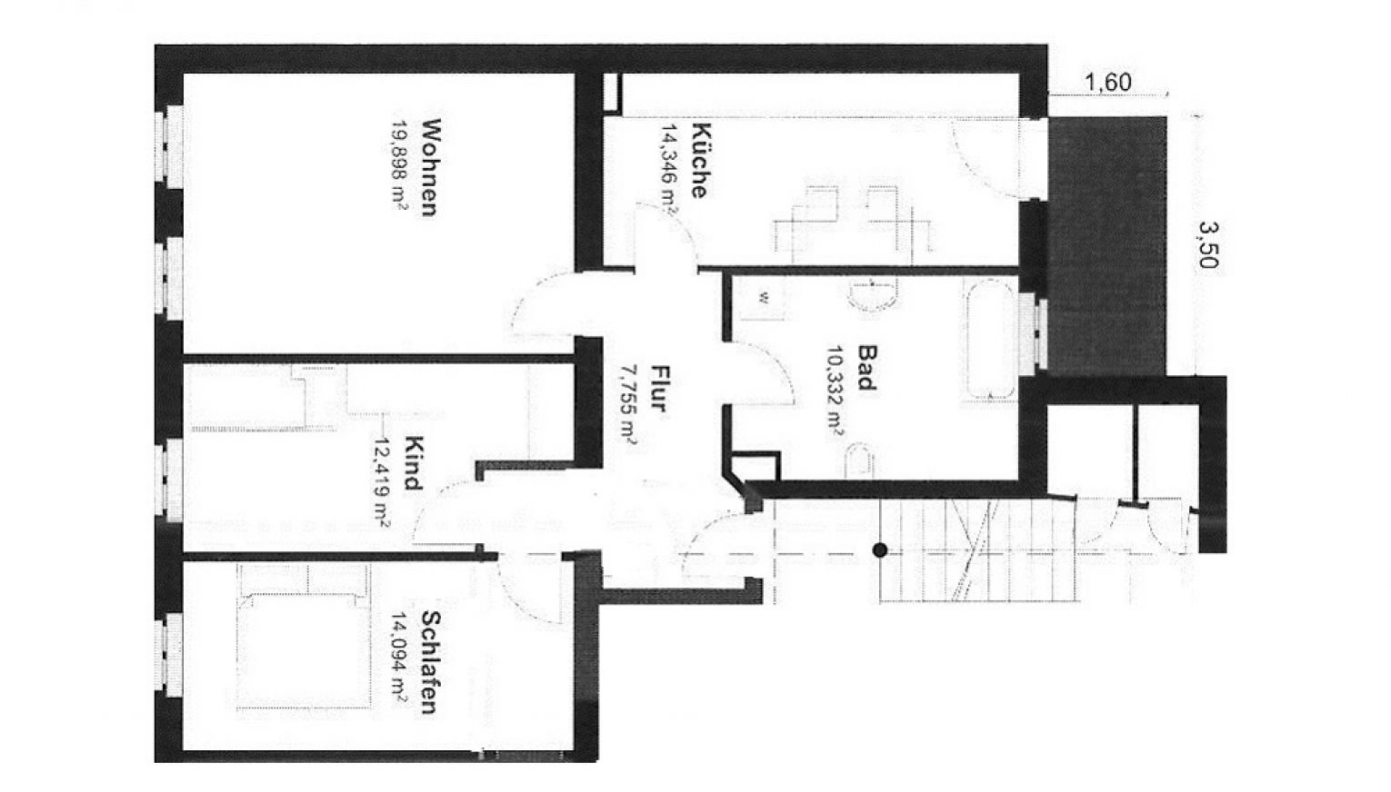 3-Raum • Fussbodenheizung • Südbalkon • Tageslichtbad • Stellplatz • Nussbaumlaminat • Anschauen 
