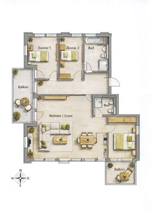 Kapellenberg • 4-Raum Wohnung • zwei Balkone • zur Miete • Wanne&Dusche • schnell sein lohnt sich