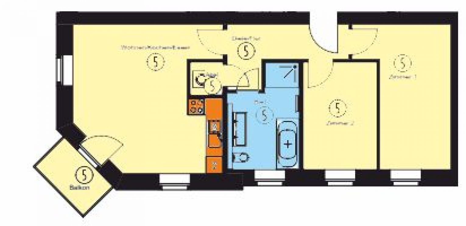 Balkon • Tageslichtbad • offene Küche • 3-Raum Wohnung in Chemnitz • Sonnenberg • jetzt mieten