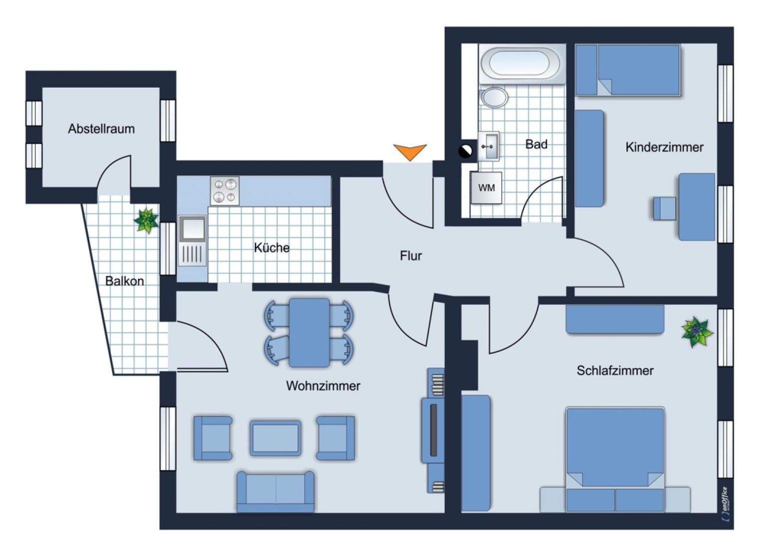 3 Zimmer mit Balkon • Bad mit Wanne • Laminat • Schlosschemnitz • Hausgarten • jetzt Termin machen!