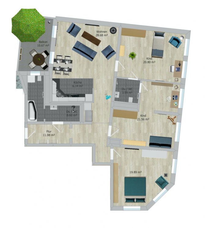 4-Zimmer • Balkon • Kaminofen • Bad mit Fenster+Dusche+Wanne • Smarthome • Fussbodenheizung • Miete!