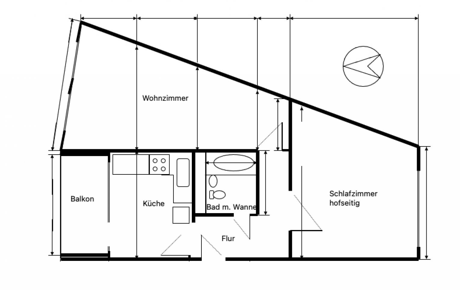 Eigentumswohnung • vermietet • in Köpenick • 2-Zimmer • Balkon • Erdgeschoss • Bad mit Wanne