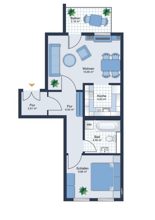 Balkon • 2-Raum Wohnung • Zentrum • Chemnitz • zur Miete • bald wieder frei