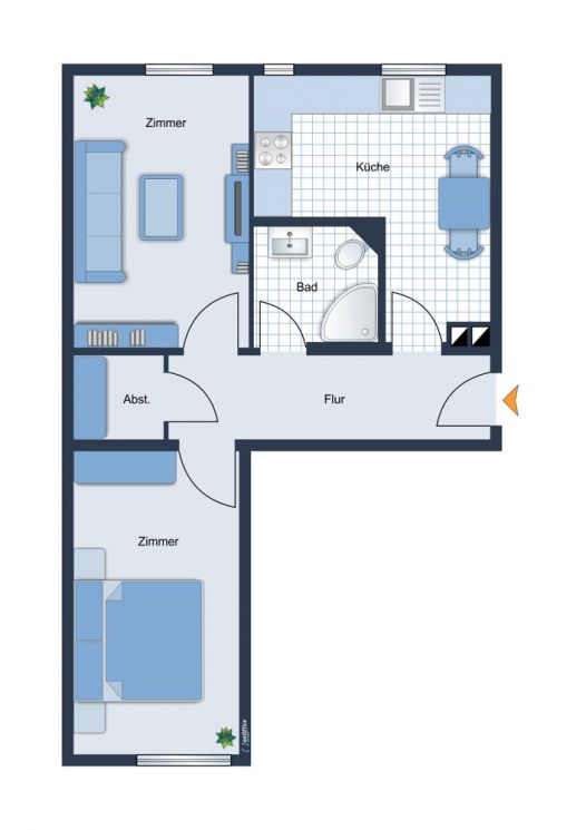 Einbauküche • 2-Raum Wohnung • in Chemnitz • neues Bad • Sonnenberg • saniert • schnell sein