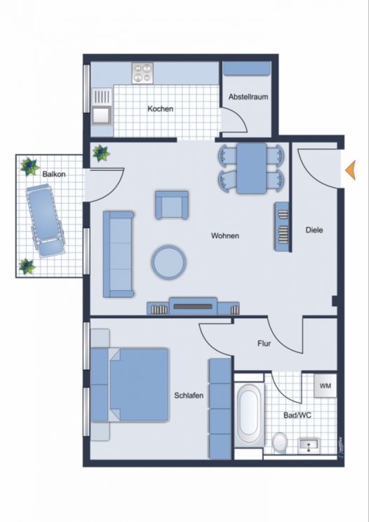 Eigentumswohnung • vermietet • Balkon • Beckerhof • 2-Zimmer •Stellplatz • zum Kauf