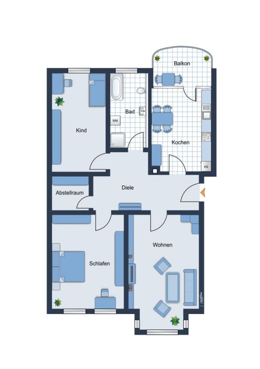 3 Zimmer • auf dem Kaßberg • im Erdgeschoss • zur Eigennutzung • mit Balkon • in Chemnitz • kaufen!
