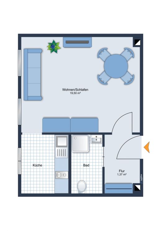 Anlage • 1-Raumwohnung • vermietet • Schlosschemnitz • ruhige Lage • sicher Geld anlegen