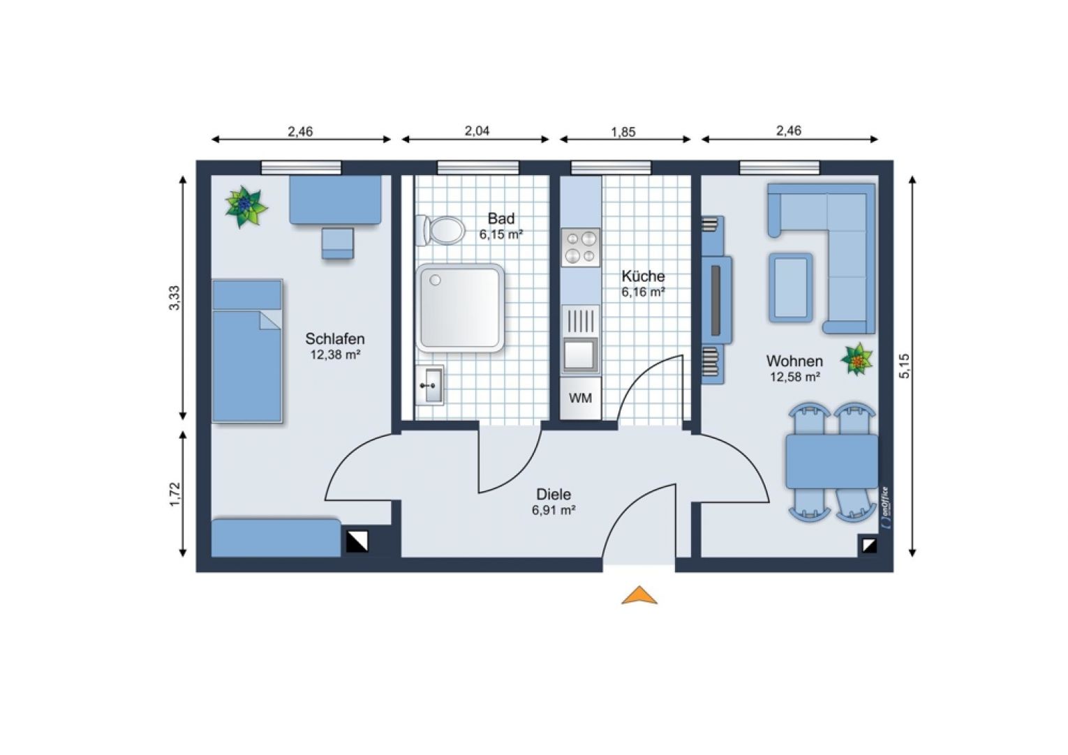 mit Küche • zur Miete • 2-Zimmer • Dusche • Vinylboden • Schloßchemnitz • schnell anrufen!