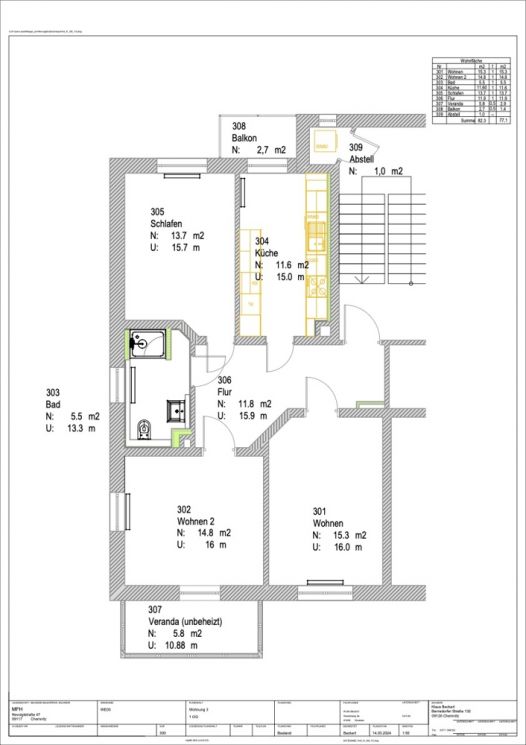 Jetzt mieten • 3 Zimmer Wohnung • Balkon • Wintergarten • Neu saniert • Garage • in Reichenbrand
