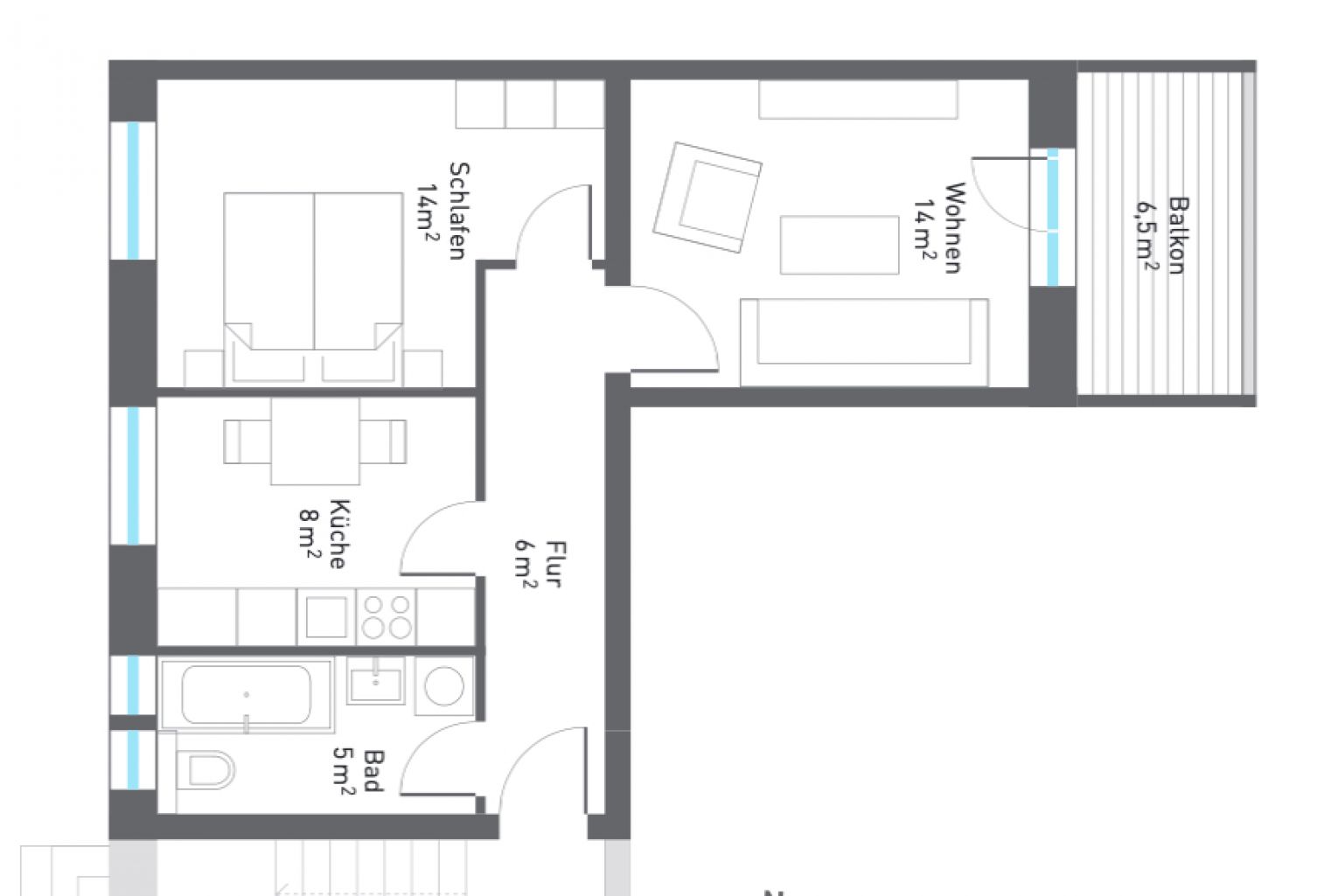 Tageslichtbad mit Wanne • 2 Zimmer • am Heimgarten • Balkon • Top-Preis! • Neues Laminat - Photo 3