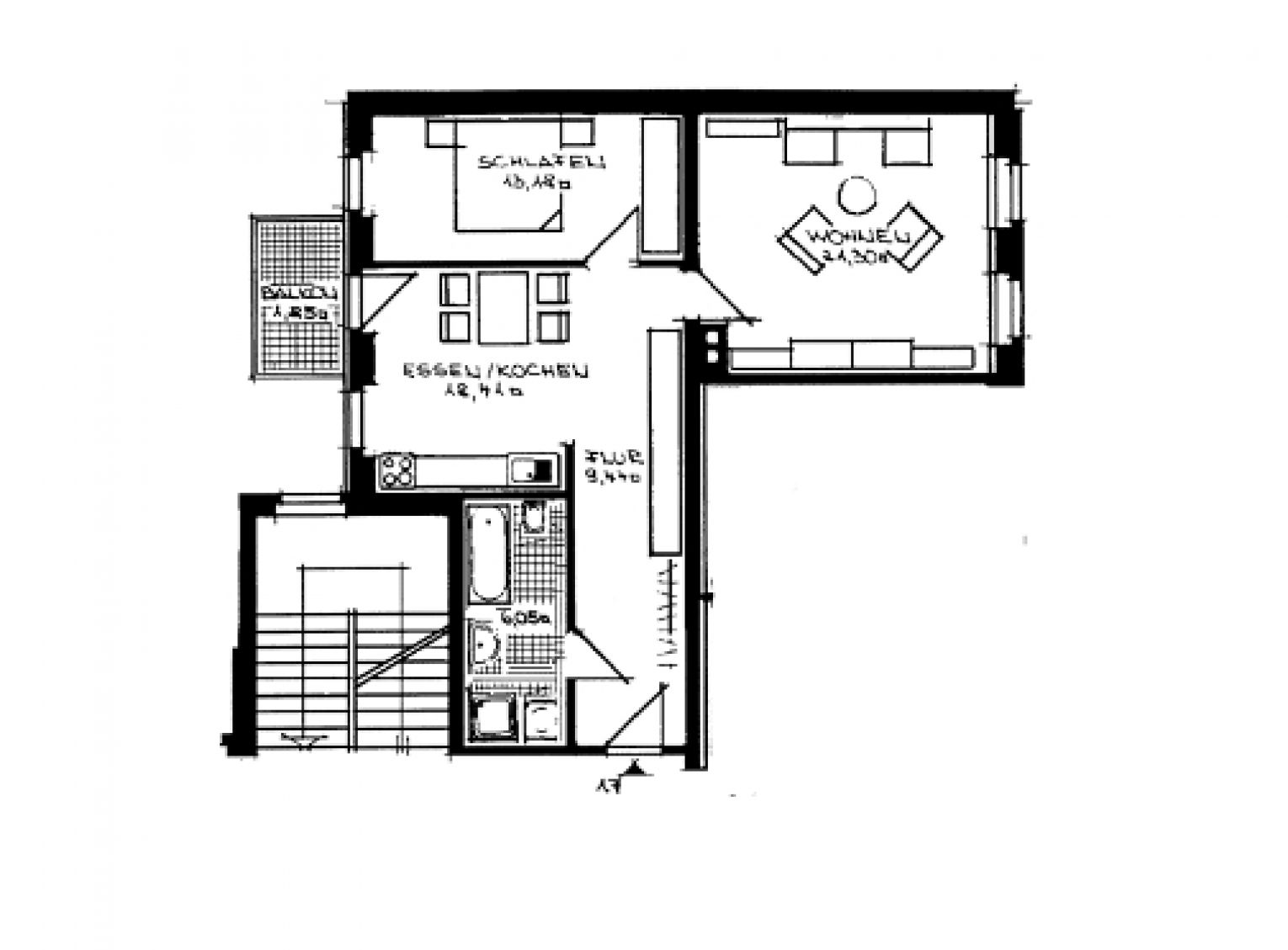 2-Raum Wohnung • Balkon • Schloßchemnitz • zur Miete • Tiefgarage • Wanne&Dusche • jetzt anrufen