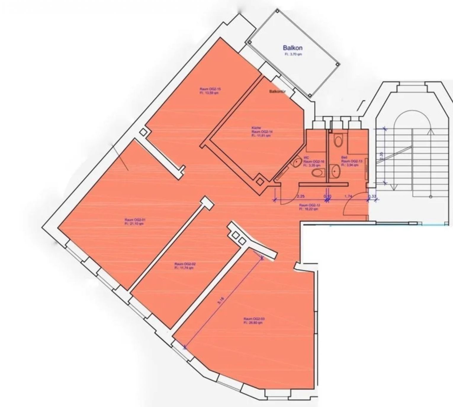 4-Raum Wohnung • Sonnenberg  • Balkon • in Chemnitz • jetzt anrufen • Altbau • Tageslichtbad