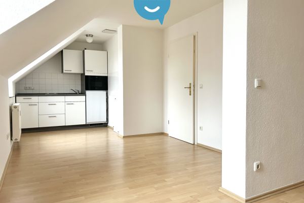 Mietwohnung • 1 Raumwohnung • Einbauküche • offenes Wohnzimmer • Schloßchemnitz • im Dachgeschoss