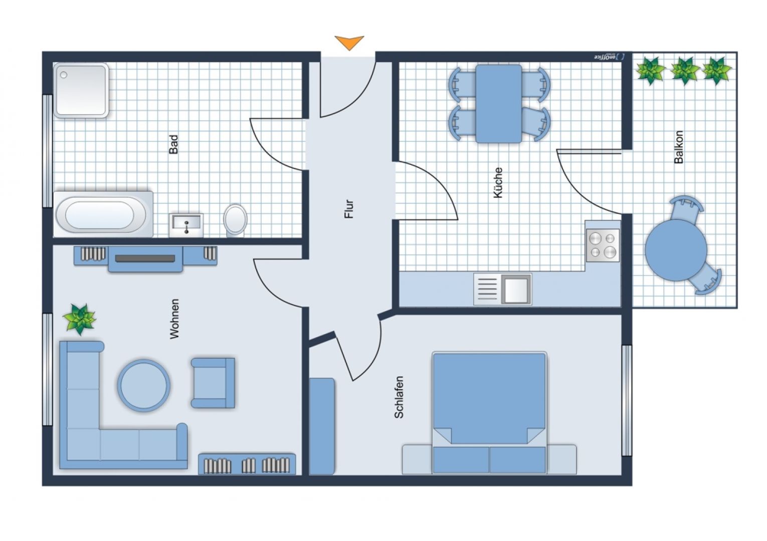 2-Raum • ruhige Lage • Chemnitz • mit Balkon • viel Grün • Laminat • Tageslichtbad • Anmieten!