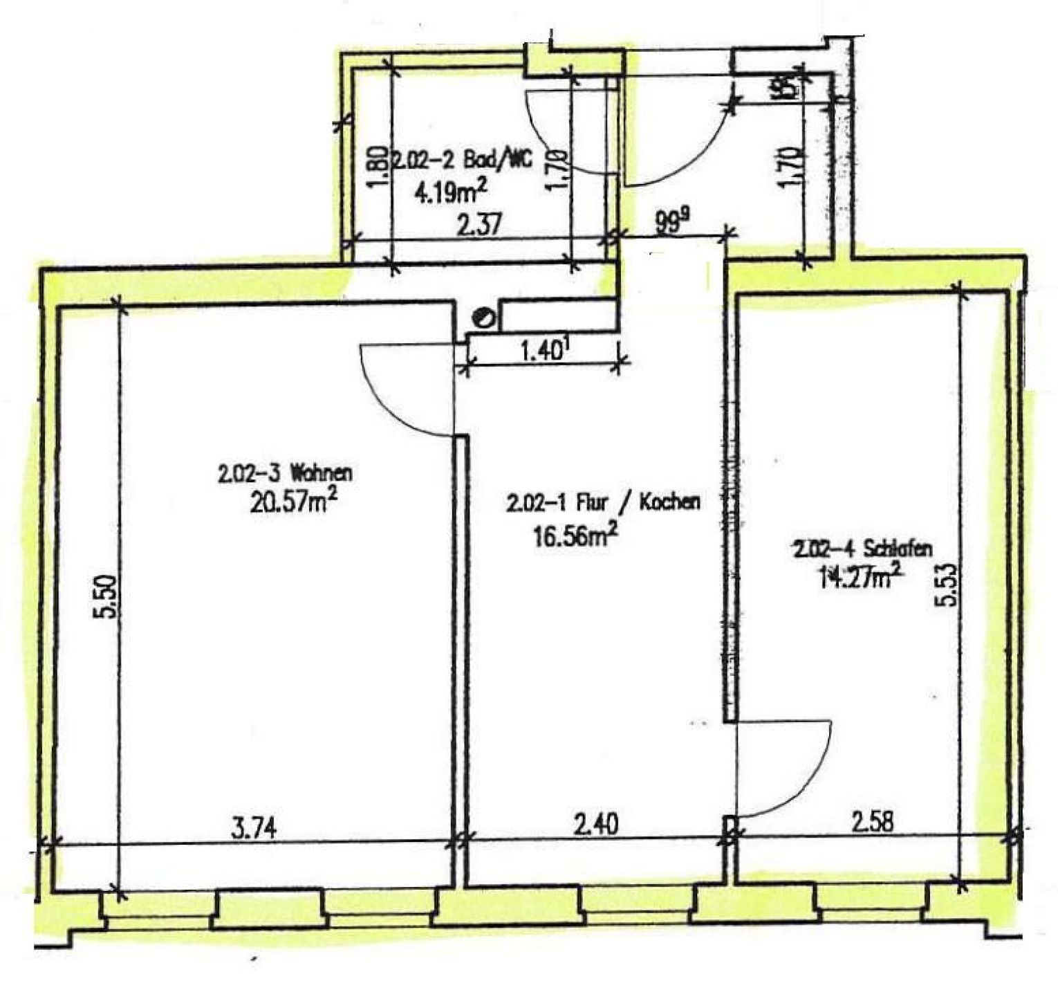 2-Raum • Einbauküche •  Gartenmitbenutzung  • Laminat • ruhige Lage • Altendorf • mal anschauen?