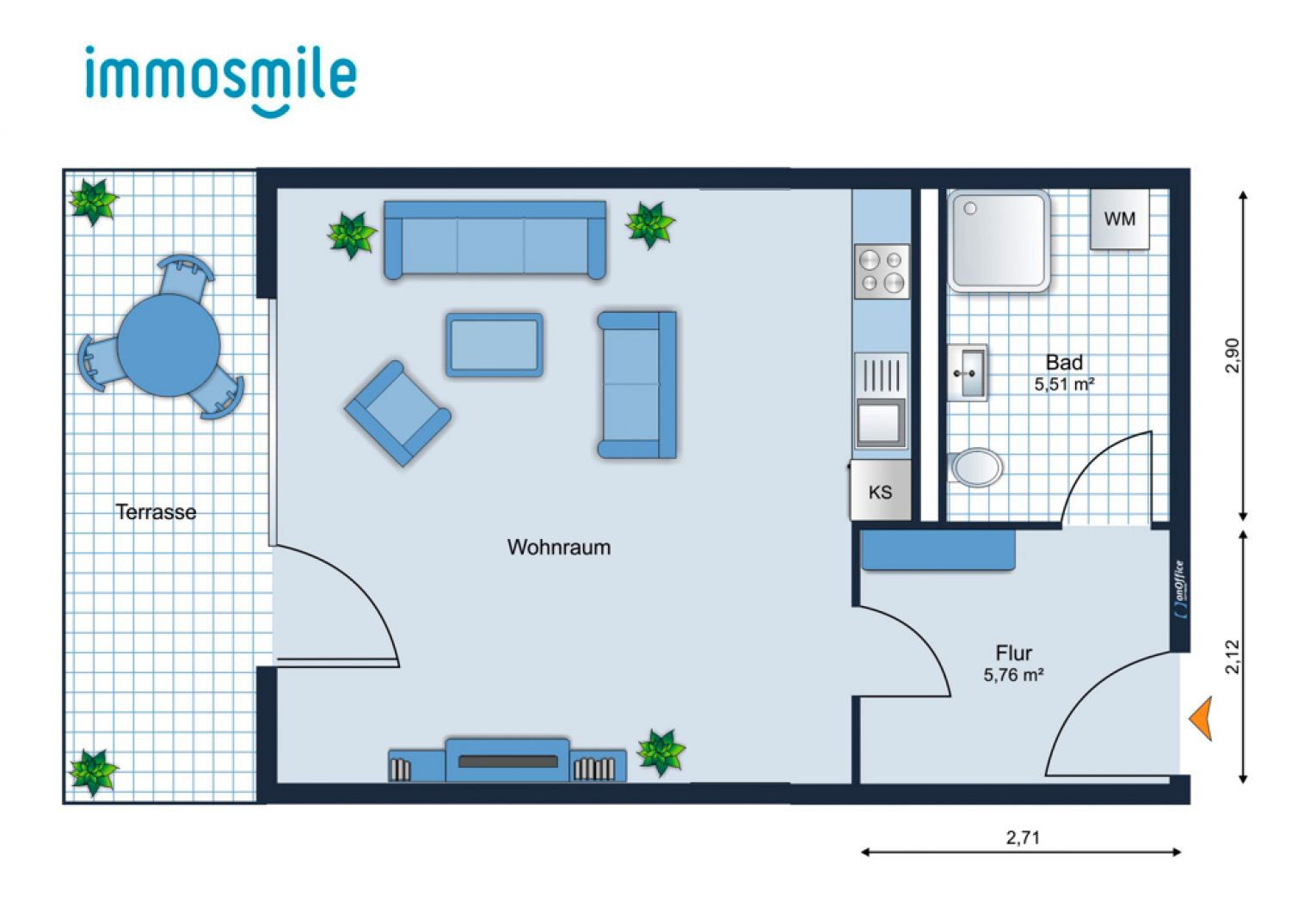 1-Raum Apartment • Einbauküche • Sonnenbalkon • Nähe Polizeischule Chemnitz • Stellplatz • Mieten