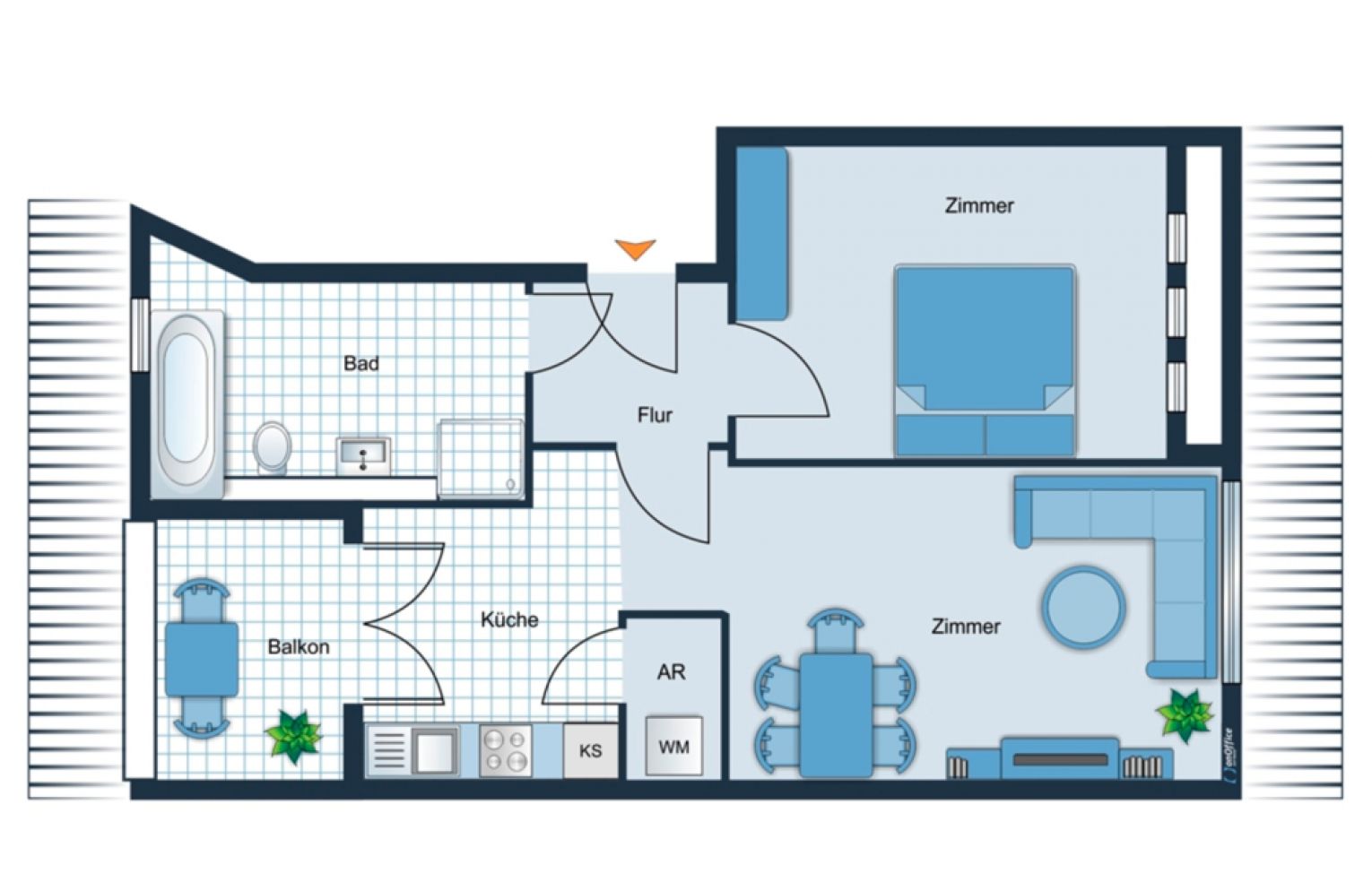 2-Raum Wohnung • Fußbodenheizung • modern • Erstbezug • offene Küche • Termin vereinbaren