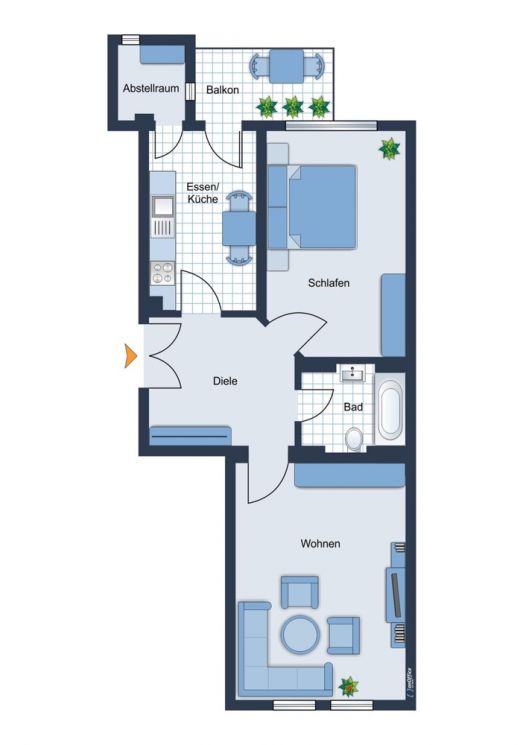 Eigentumswohnung • 2-Zimmer • beste Lage • vermietet • in Schloßchemnitz • zum Kauf
