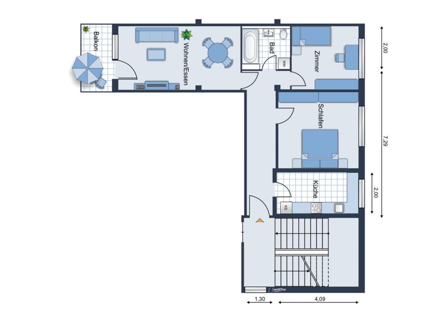 3-Raum • Sonnenbalkon • Parkett • Einbauküche möglich • Stellplatz • RARITÄT  Schnell sein !