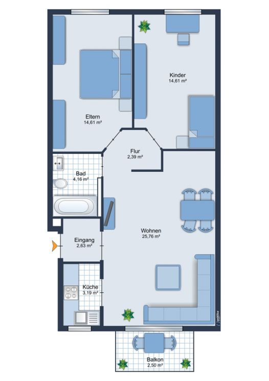 3-Raum Wohnung in Chemnitz • Balkon • Einbauküche • Stellplatz • Altchemnitz • jetzt anrufen