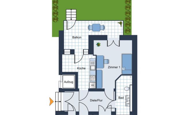 Balkon •  Wanne&Dusche • 3-Zimmer Wohnung in Chemnitz • Sonnenberg • jetzt anrufen • Garten