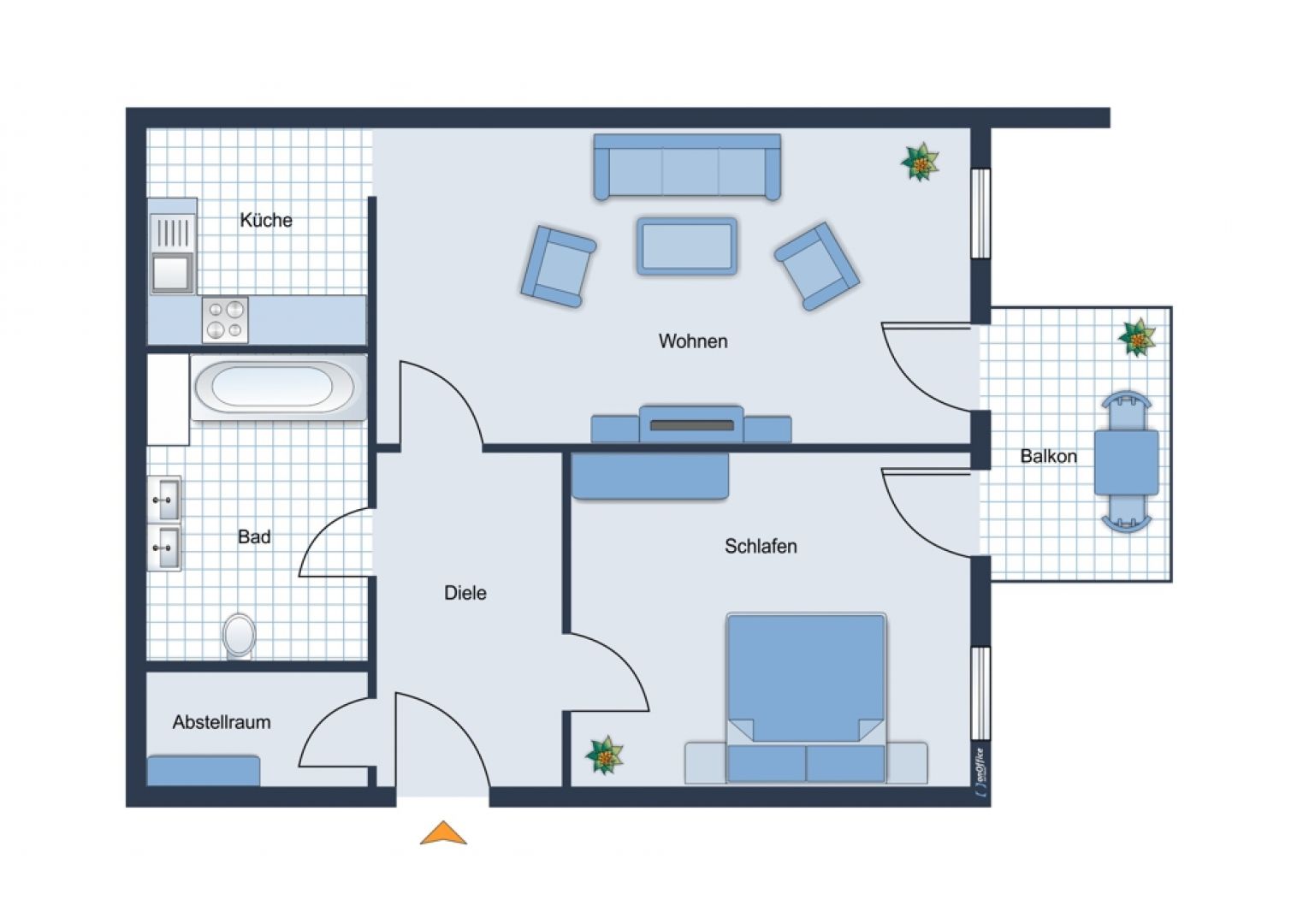2 Zimmer • Schloßchemnitz • mit Aufzug • Einbauküche • Balkon • zur Miete • ab sofort frei •