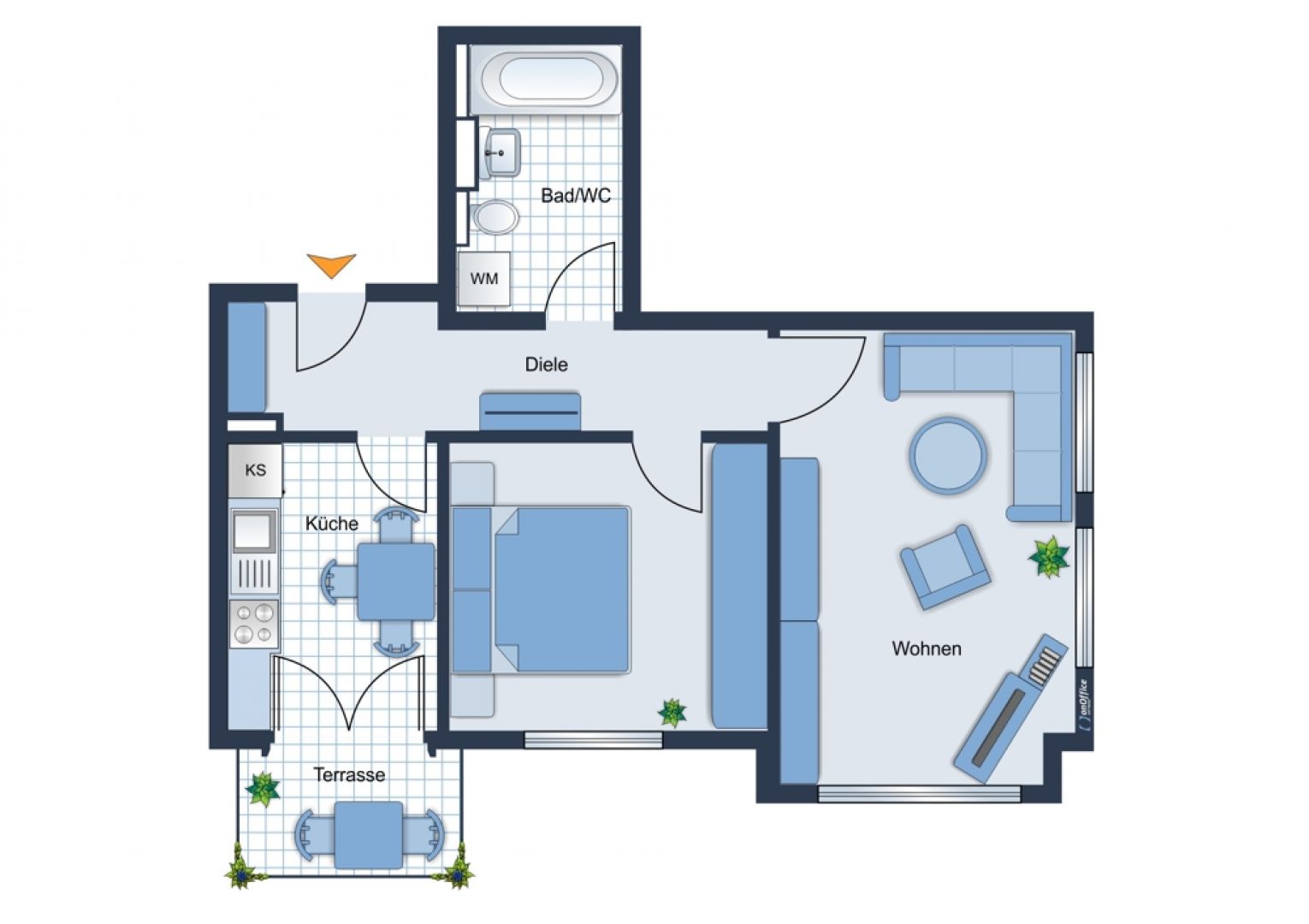 Balkon • 2-Raum Wohnung • Chemnitz • modern & hell • Hilbersdorf • Einbauküche • jetzt anrufen