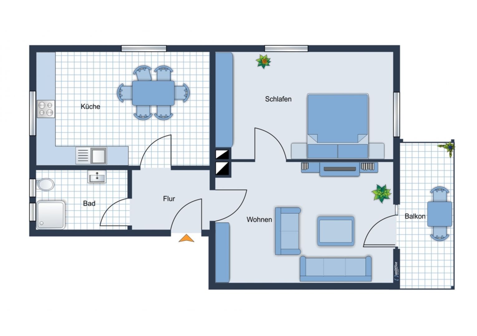 2 Zimmer • in Zeißigwaldnähe • Balkon • Laminat • Haus mit Wärmedämmung • optionale TOP-Einbauküche