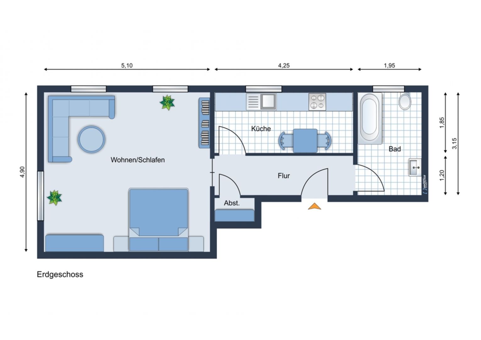Einbauküche • Tageslichtbad • 1-Zimmer Wohnung in Chemnitz • Ebersdorf • jetzt anrufen • modern