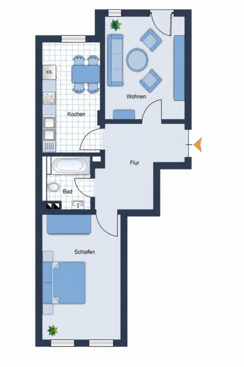 Eigentumswohnung • in Chemnitz • auf dem Kaßberg • 2 Zimmer • mit Balkon • vermietet • jetzt kaufen