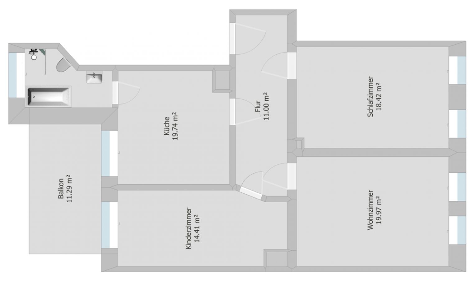 NEU! 3 Zimmer • Bad mit Fenster, Dusche und Wanne • Balkon • Laminat • zentrumsnah • Jetzt fertig!