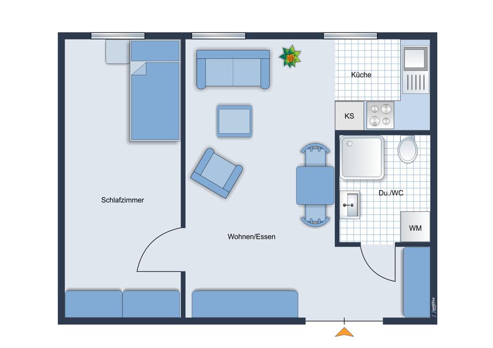 TOP-Preis • Einbauküche • kleine 2-Raum WE • Zentrumsnahe Lage